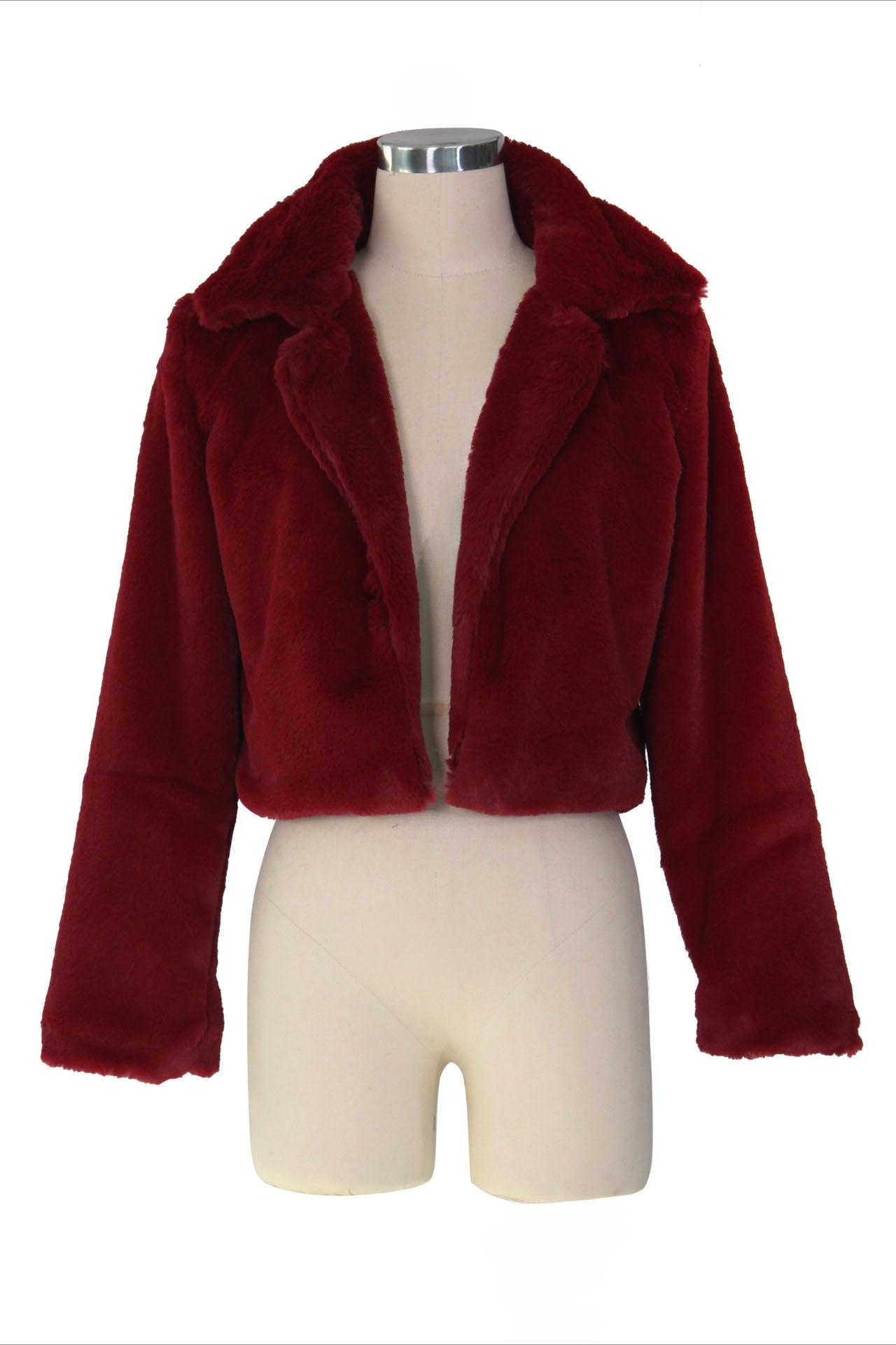 Faux Leather Lapel Short Jacket Lavish Daily