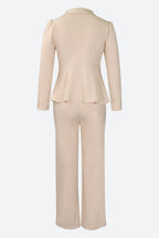 Lapel Blazer & Pants Set Lavish Daily