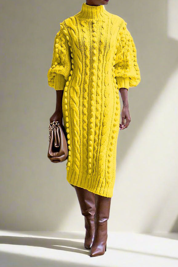 Midi Length Knitted Sweater Dress Lavish Daily