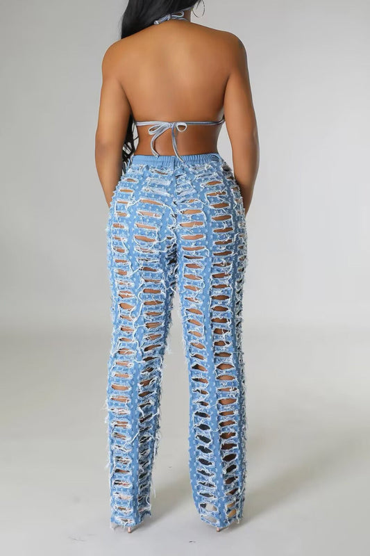Relaxed Over Distressed Jeans Lavish Daily