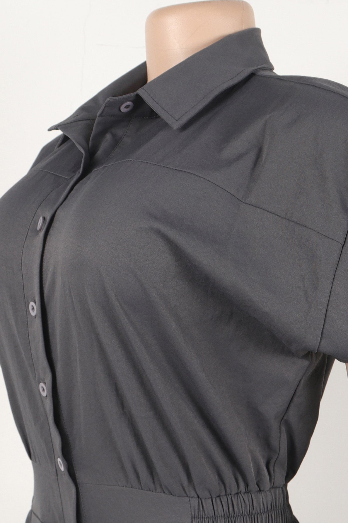 Lapel Sleeveless Buttoned Cargo Jumpsuit Lavish Daily