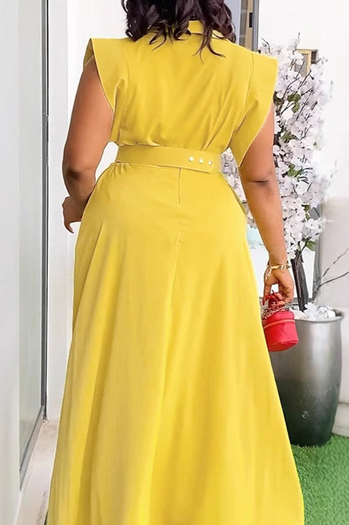 Solid Color Sleeveless Workwear Slit Dress Set Lavish Daily