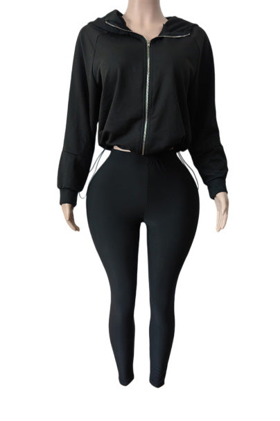 Zip Hoodie High Waist Leggings Set Lavish Daily