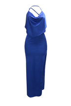 Draped Halter Maxi Dress Lavish Daily