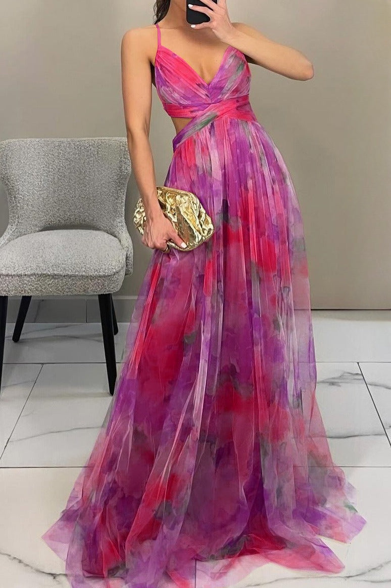 Mesh Floral Print Cami Dress Lavish Daily