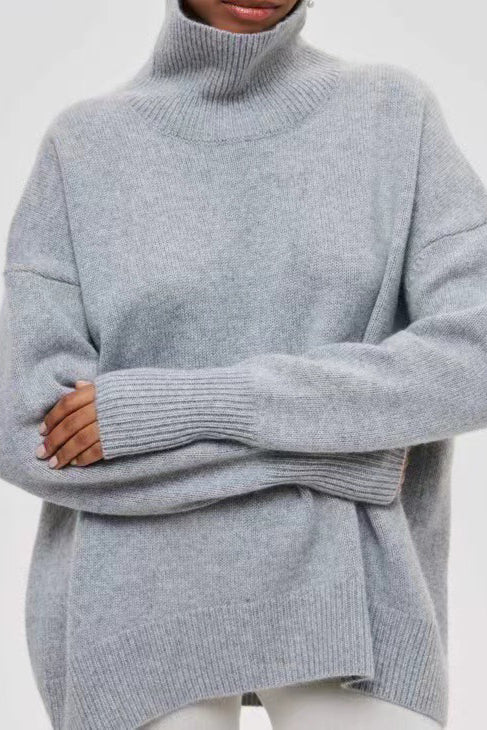 Oversized Knitted Turtleneck Sweater Lavish Daily