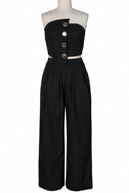 Asymmetrical Bandeau Pant Set Lavish Daily