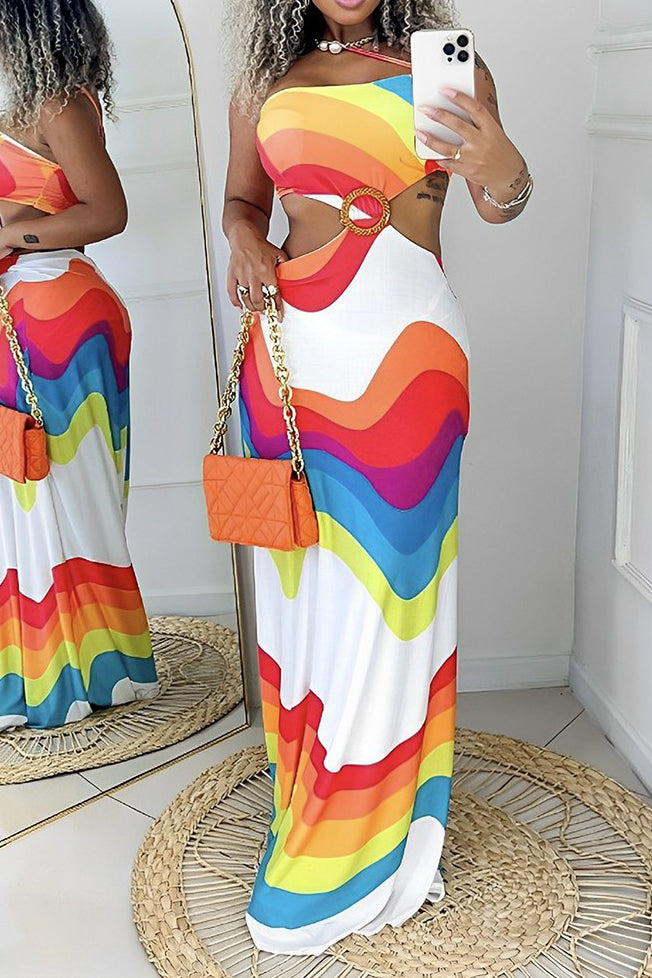 Colorblock Cami Maxi Dress Lavish Daily