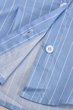 Striped Shoulder Button Down Shirt Lavish Daily