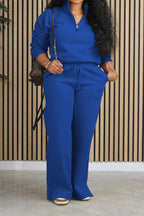 Fleece Lined Loose Fit Two-Piece Tracksuit LavishDaily