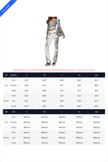 Printed Zip Hoodie Flare Pants Set Lavish Daily
