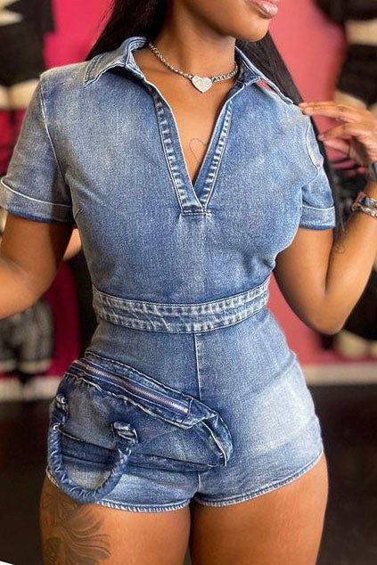 3D Pocket Stretch Romper Lavish Daily