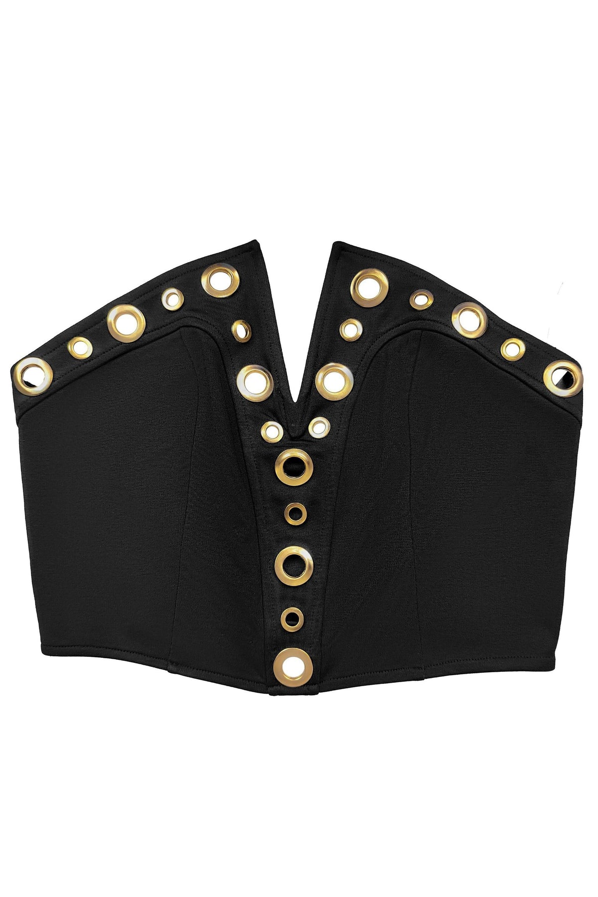 Strapless Grommet V-Neck Flare Pant Set Lavish Daily