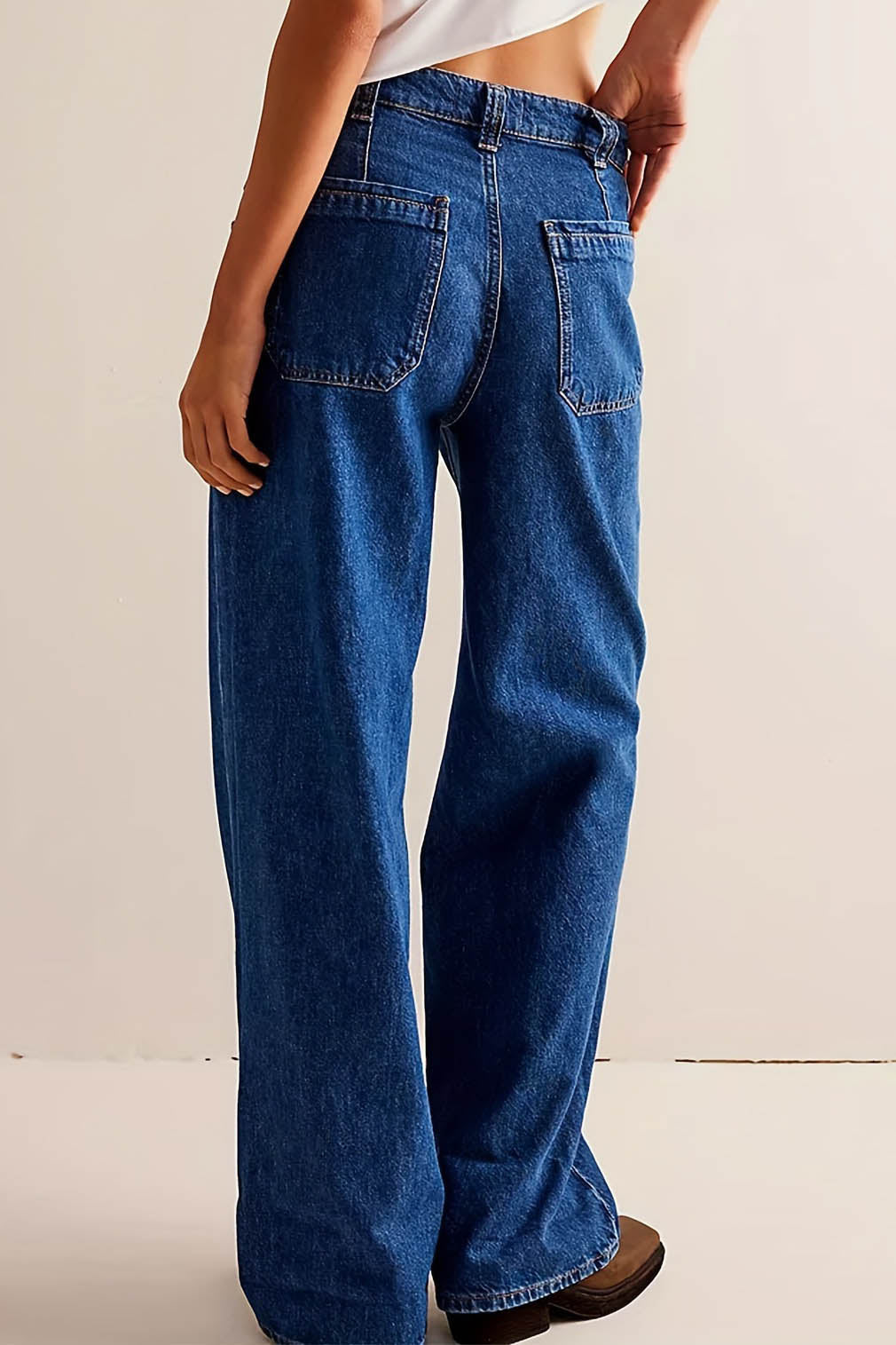 Washed Wide Leg Cuffed Jeans Lavish Daily