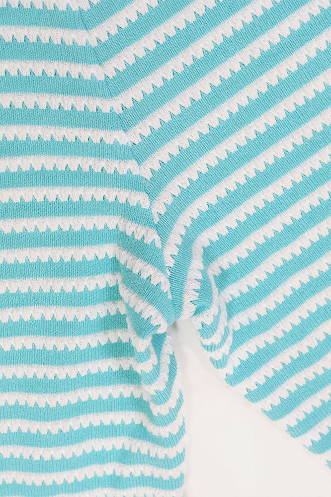 Jacquard Stripe 2-Piece Set with Crop Top & Pants Lavish Daily