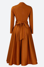 High Collar Elegant Beaded Large Swing Dress Lavish Daily