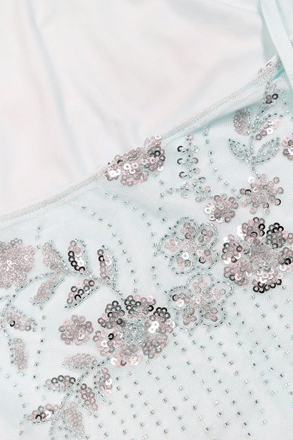 Sequin Floral Halter Mermaid Maxi Dress Lavish Daily
