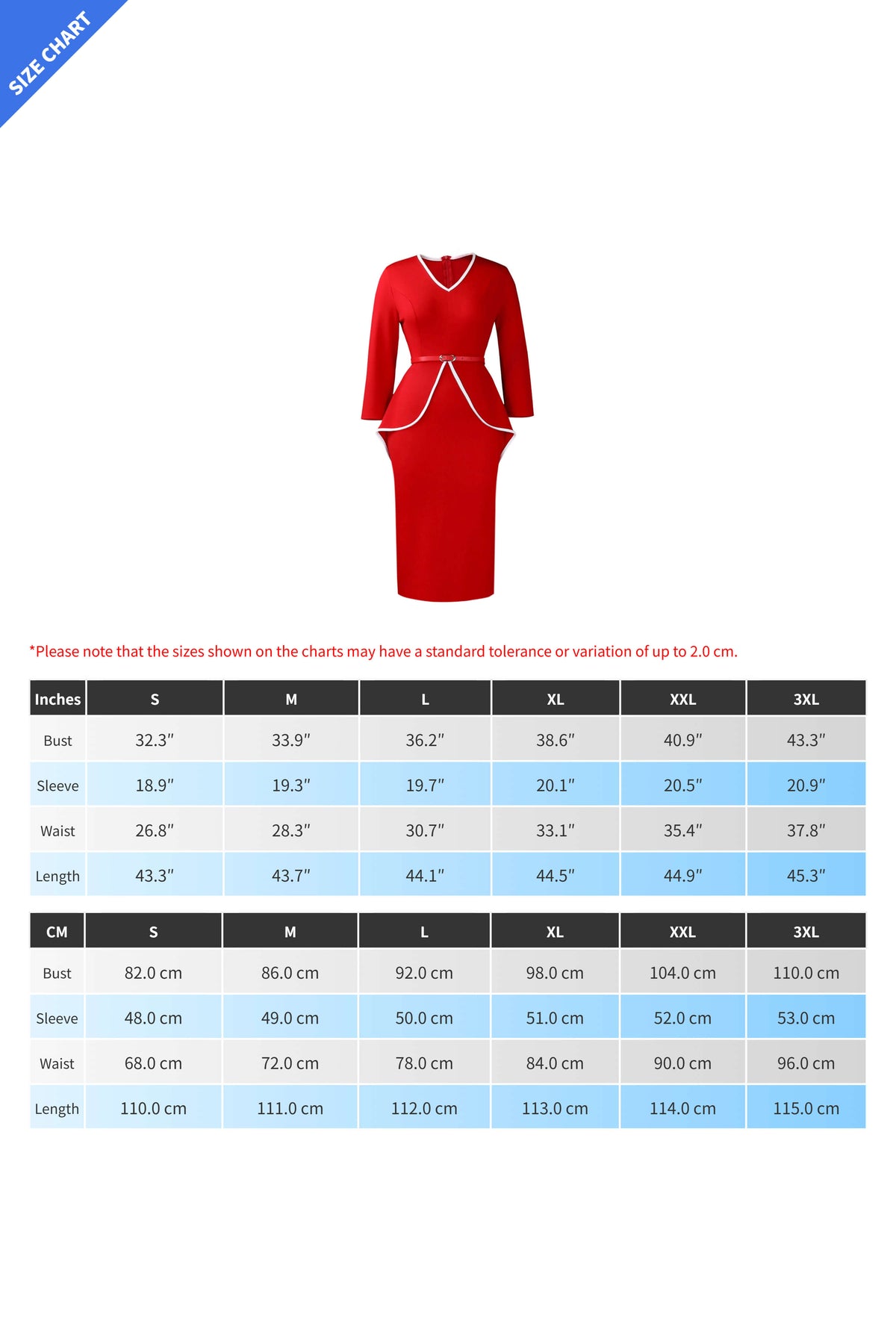 Contrast Trim Belted Peplum Midi Dress Lavish Daily