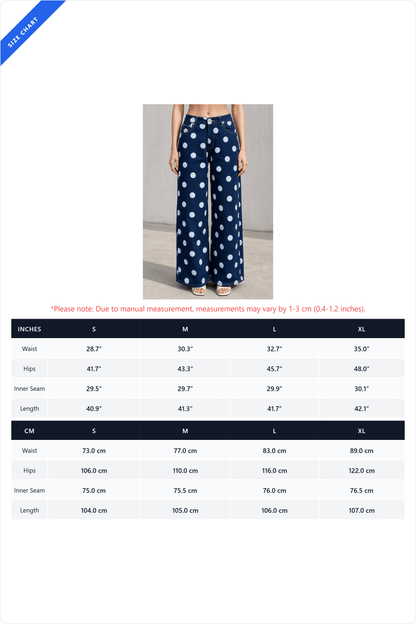 Non-Stretch Polka Dot Wide Leg Jeans Lavish Daily