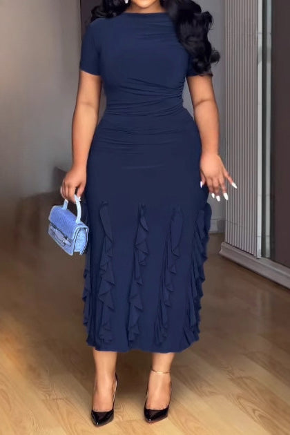 Elegant Slim-Fit Stretch Midi Dress Lavish Daily