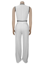 V-Neck Button Top & Pants Two-Piece Set Lavish Daily