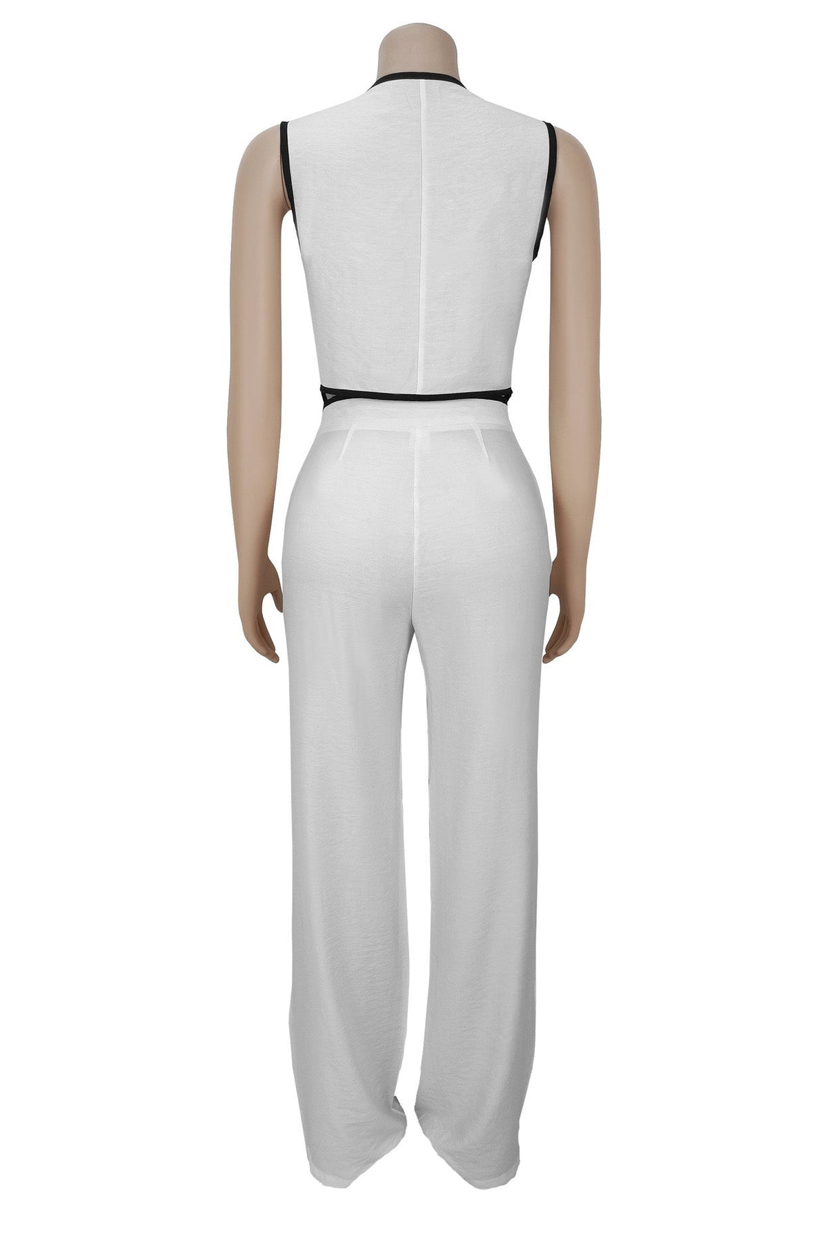 V-Neck Button Top & Pants Two-Piece Set Lavish Daily