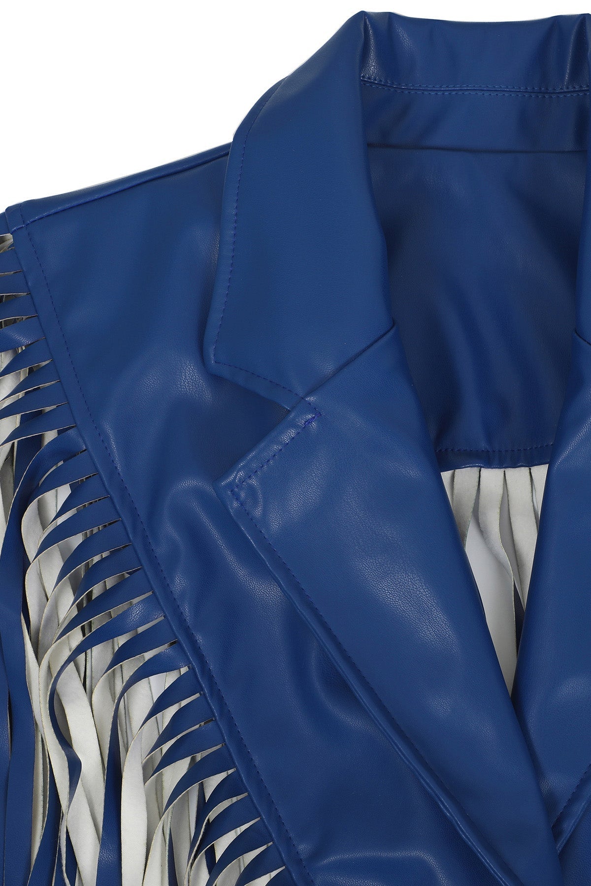 Fringed Faux-Leather Blazer & Shorts 2-Piece Set Lavish Daily
