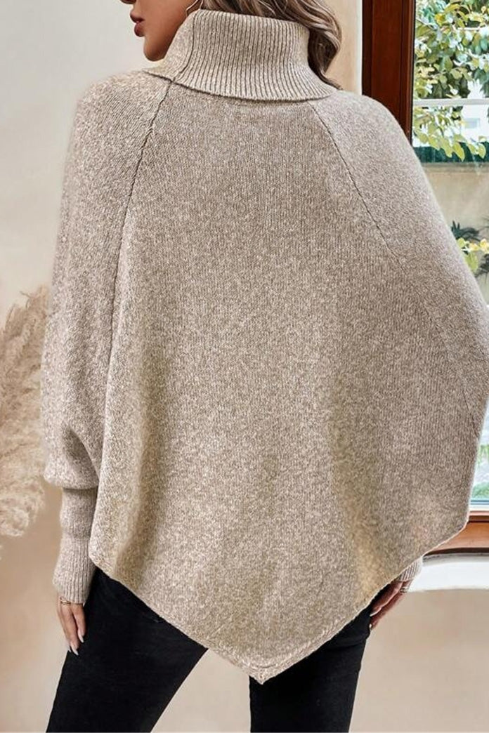 Cape Sweater with Turtleneck LavishDaily