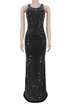 High-Waist Rhinestone Maxi Dress Lavish Daily