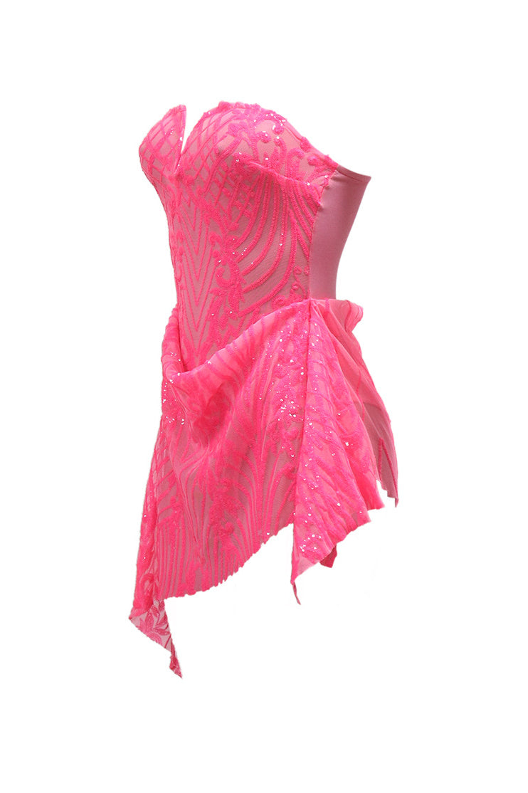 Strapless Mesh Bodycon Club Party Dress Lavish Daily