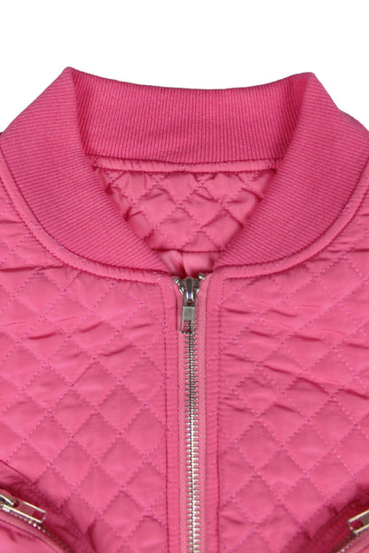 Cropped Diamond-Quilted Bomber Jacket Lavish Daily