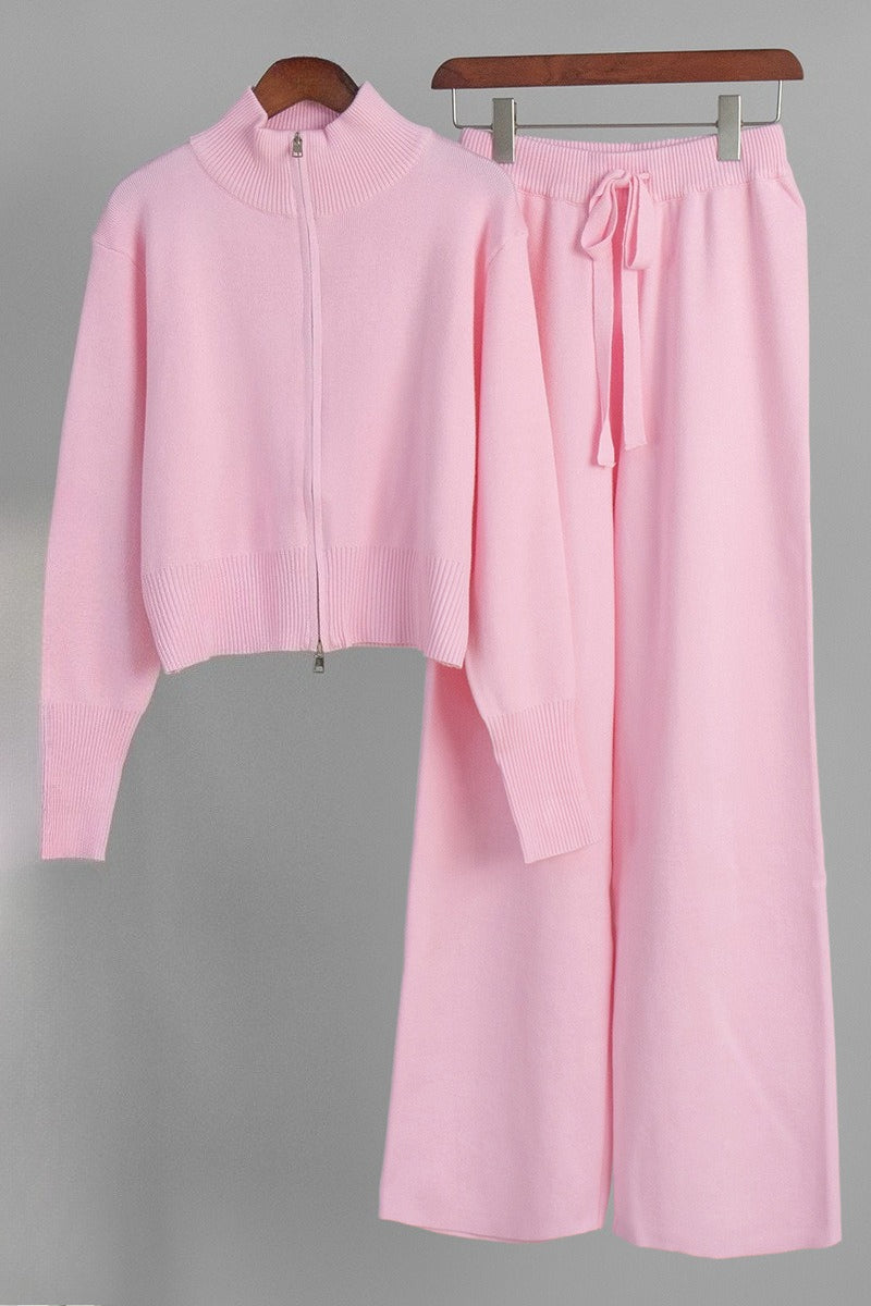 Double-Zip Slim Fit Sweater Set Lavish Daily