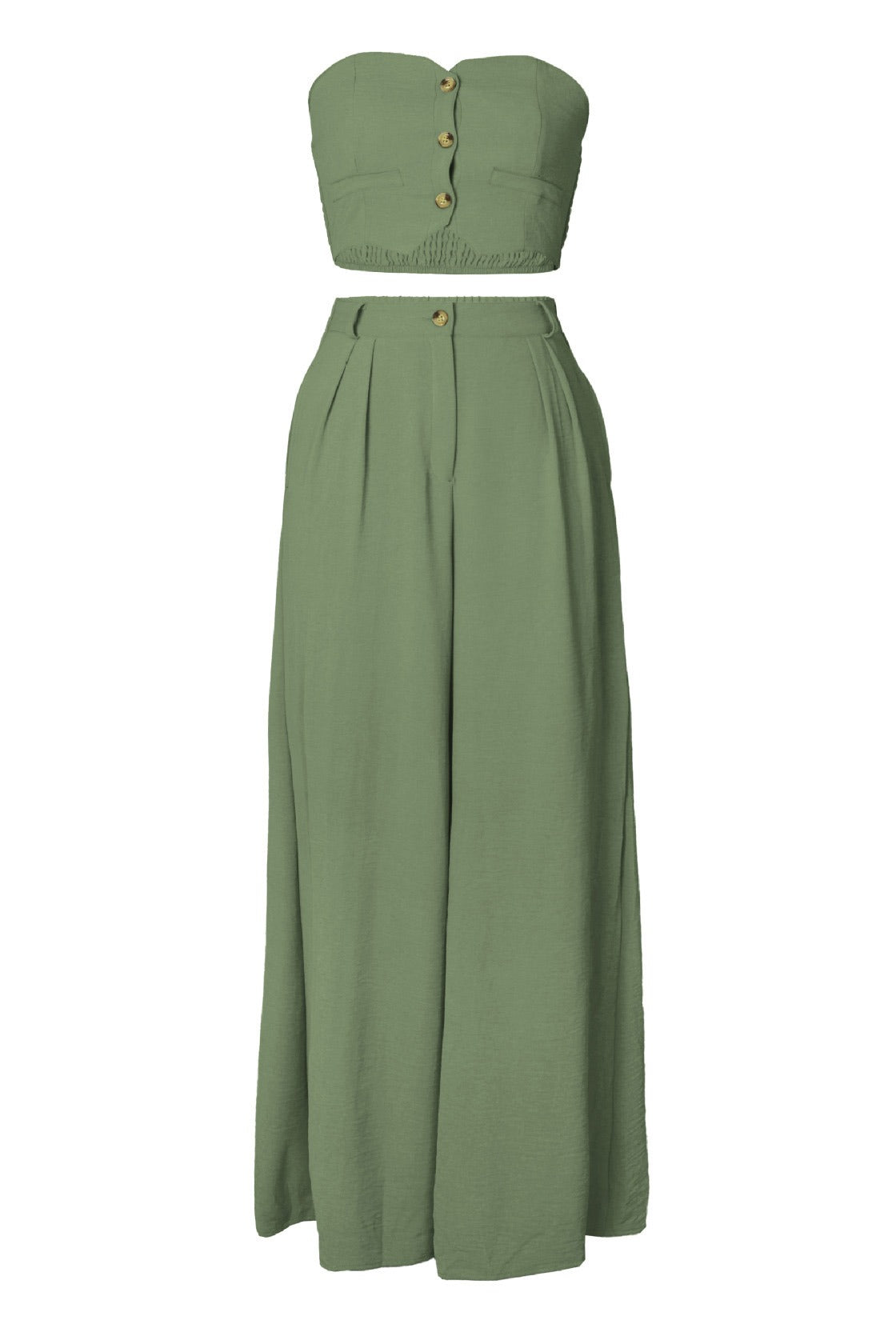 Stretch Tube Top Vest and Wide Leg Pants Set Lavish Daily