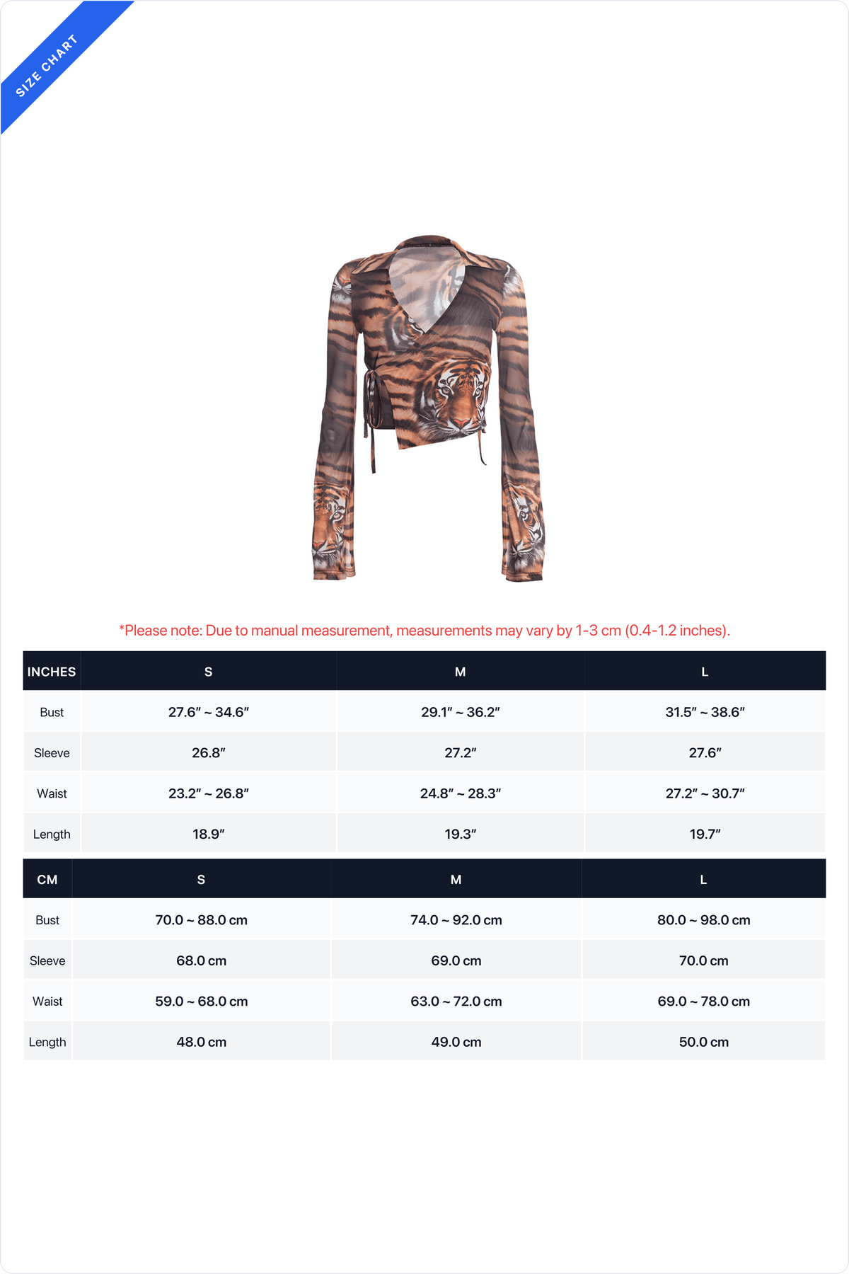 Tiger-Print Tie-Front Mesh Shirt Lavish Daily