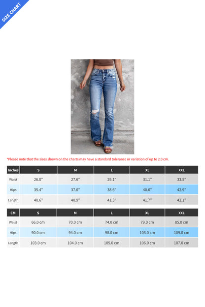 High Waist Distressed Raw Hem Flare Jeans Lavish Daily