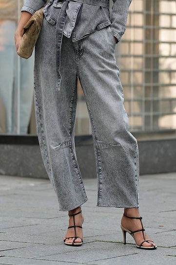 Washed Denim Mid Rise Pocket Jeans Lavish Daily