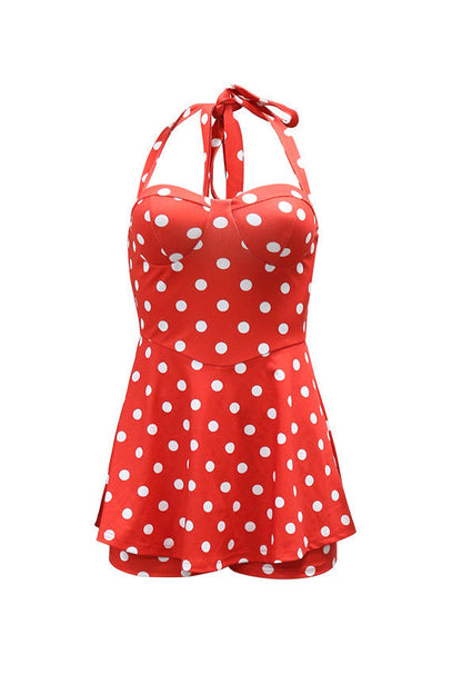 Retro Polka Dot Bustier Peplum Shorts Set Lavish Daily