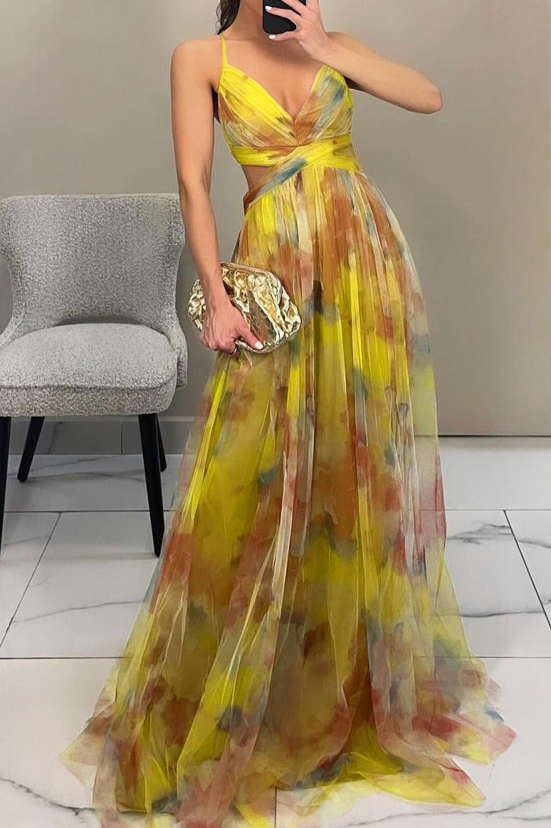 Mesh Floral Print Cami Dress Lavish Daily