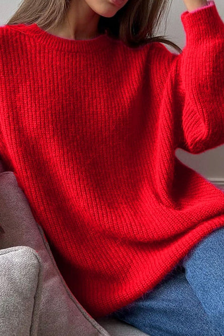 Oversized Striped Knitted Crew Neck Jumper Lavish Daily