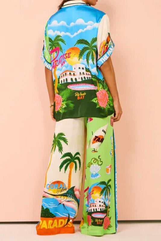 Printed Shirt and Pant Set Lavish Daily