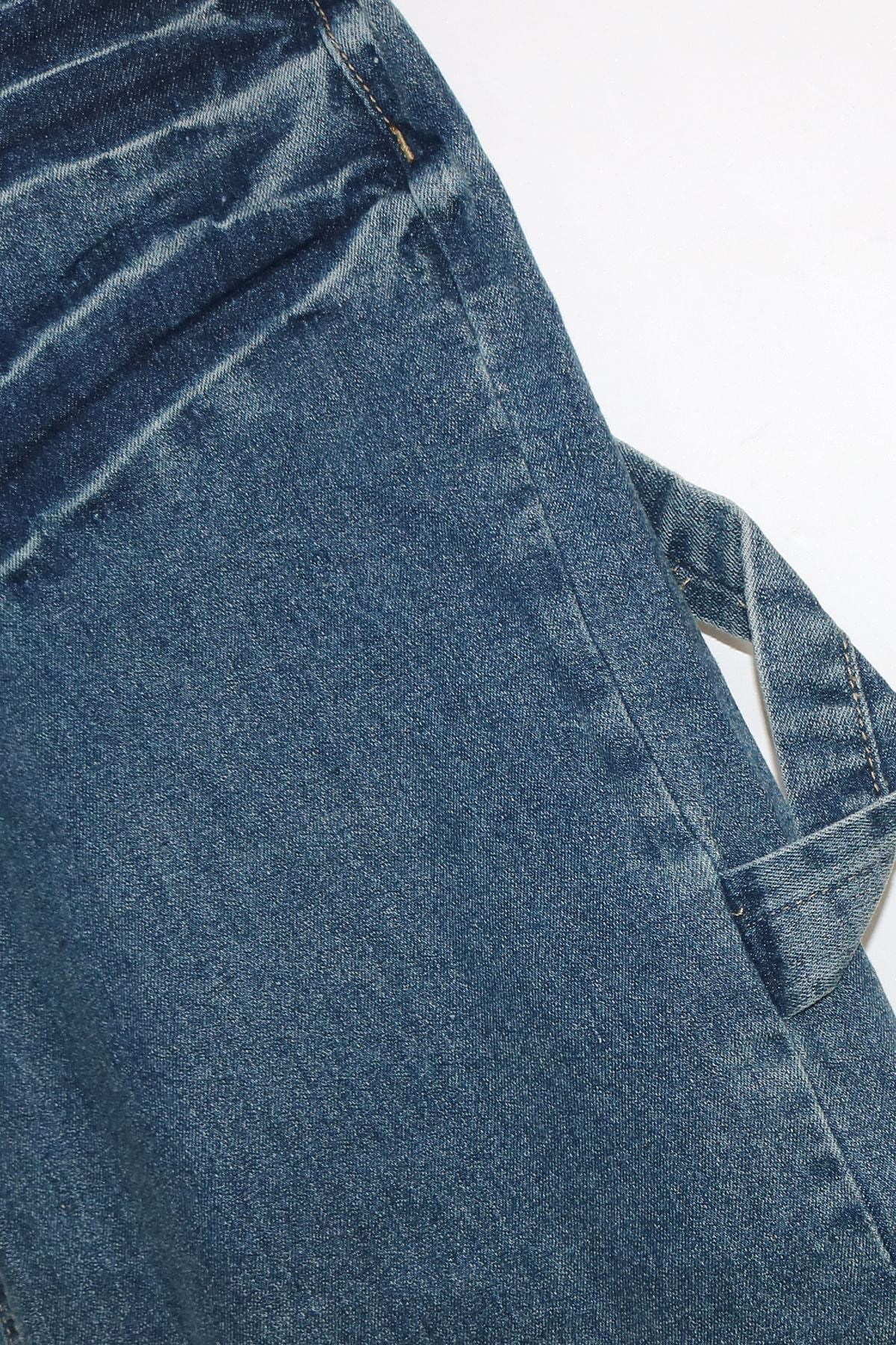 Vintage Wash Straight Leg Blue Jeans Lavish Daily