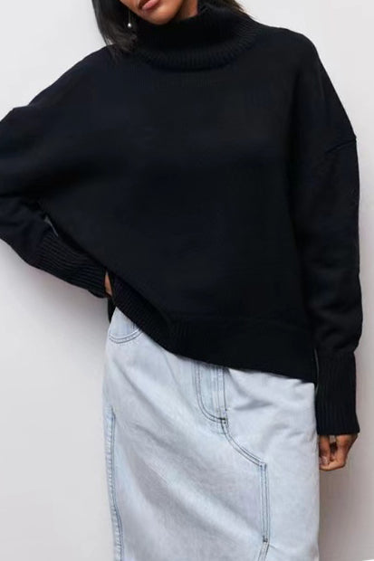 Oversized Knitted Turtleneck Sweater Lavish Daily
