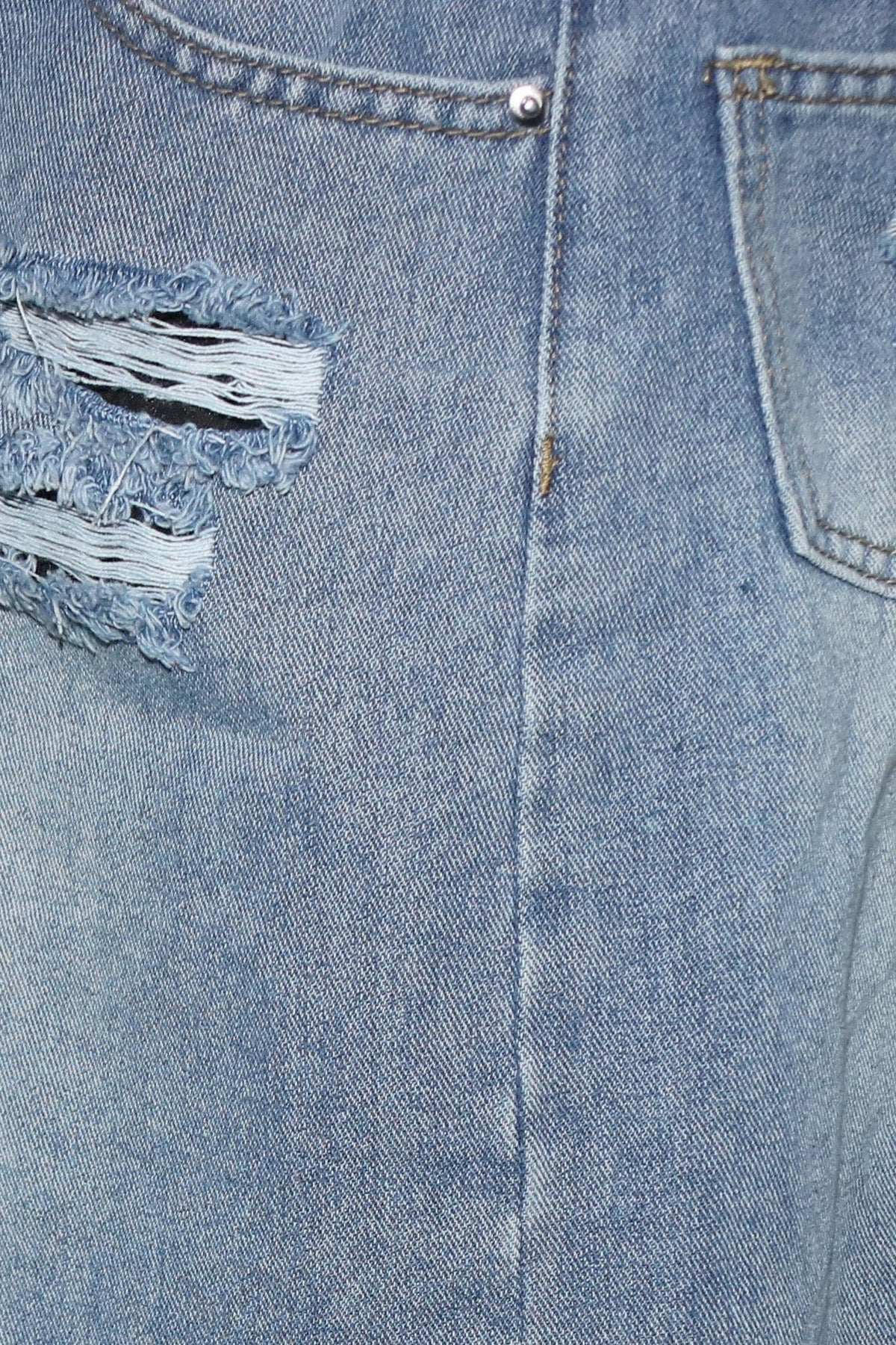 Double Denim Baggy Capri Jeans Lavish Daily