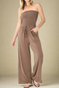 Strapless Smocked Tube Top Jumpsuit Lavish Daily