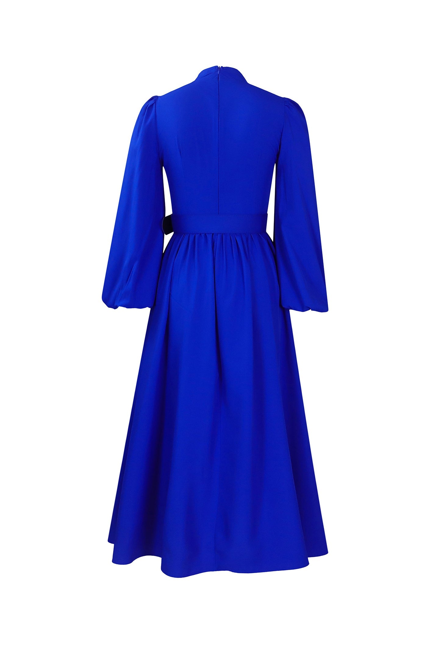 High Neck Puff Sleeve Evening Large Hem Dresses Lavish Daily