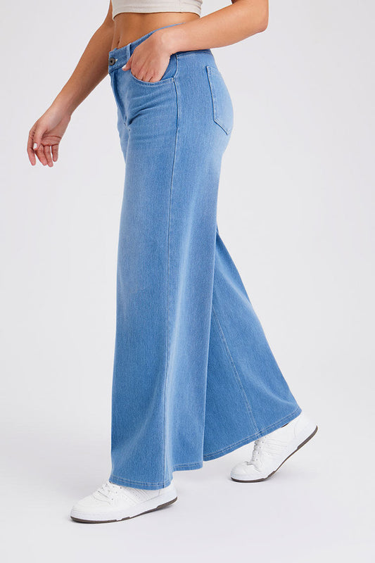 High-Stretch Wide Leg Fitness Jeans Lavish Daily