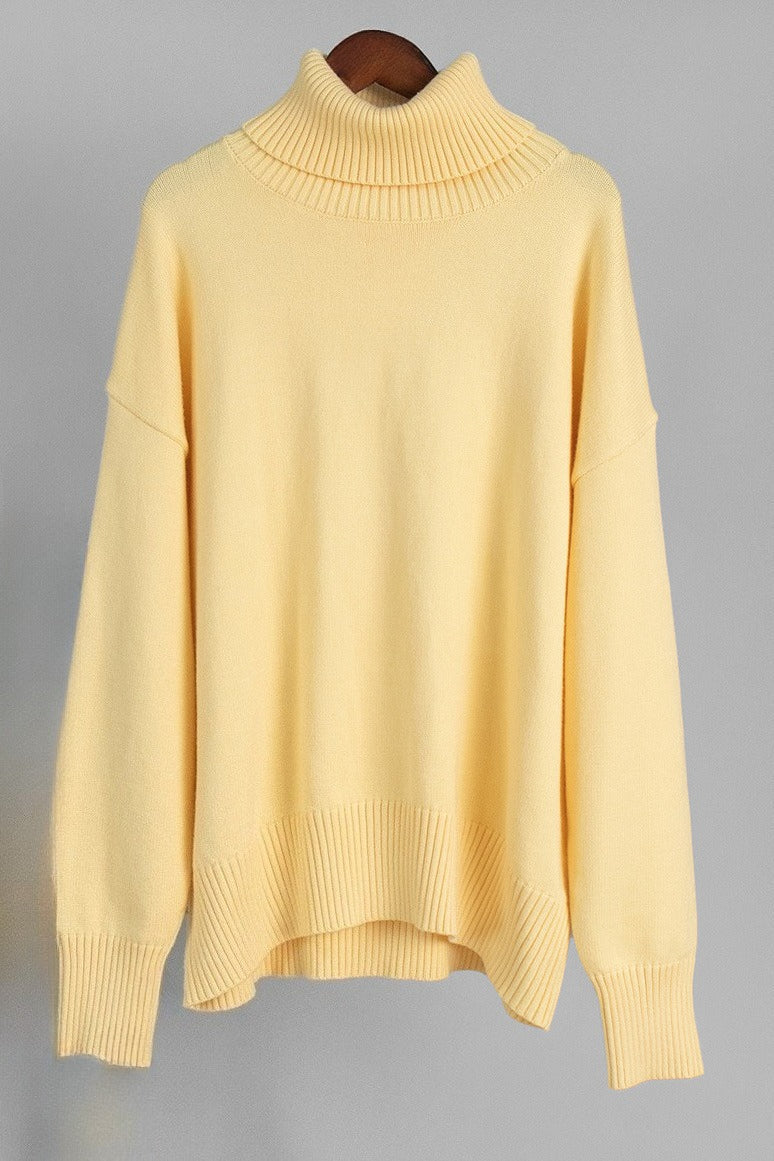 Turtleneck Long Sleeve Sweater Lavish Daily