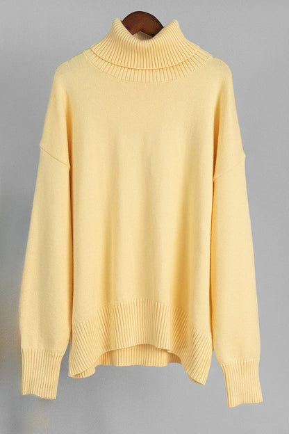 Turtleneck Long Sleeve Sweater Lavish Daily