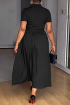Tie Waist Lapel Loose Shirt Dress Lavish Daily