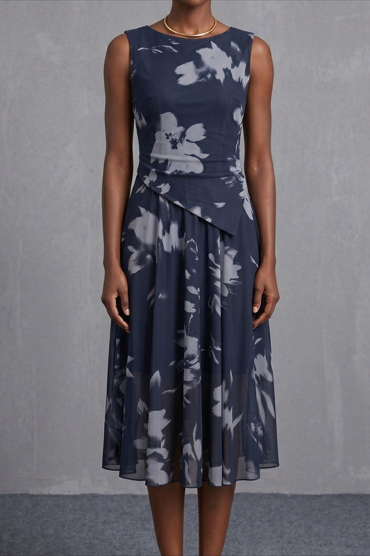 Abstract Print Asymmetric Top & Skirt Set Lavish Daily